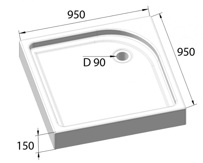 BelBagno TRAY-BB-A-95-15-W 95*95*15 душевой поддон акриловый