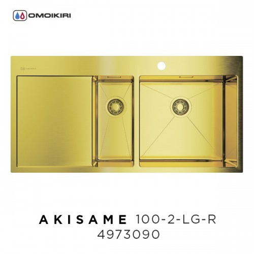 Omoikiri Akisame 100-2-IN-R 4973547 кухонная мойка нержавеющая сталь 100x51см