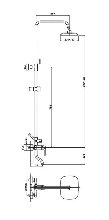 Haiba HB2405 Душевая система с изливом