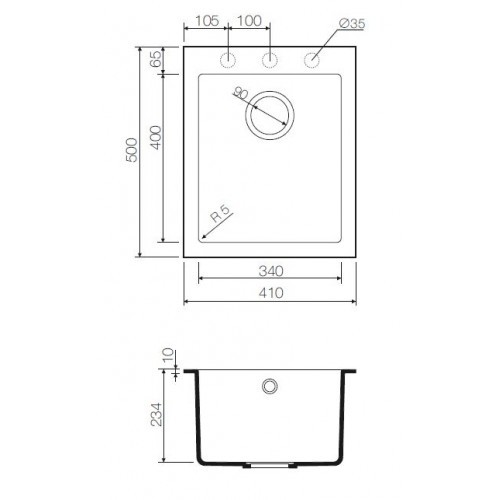 Omoikiri Bosen 41-WH 4993144 кухонная мойка тetogranit белый 41х50 см