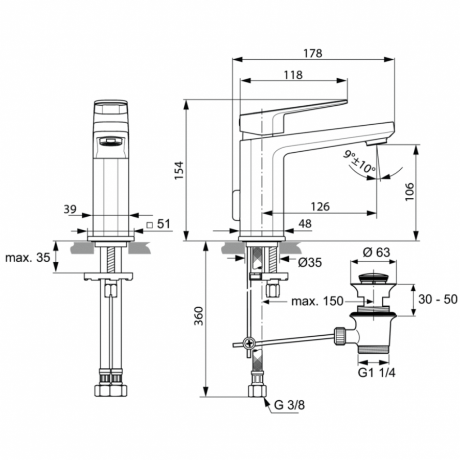 Ideal Standard Tonic смеситель для раковины A6326AA