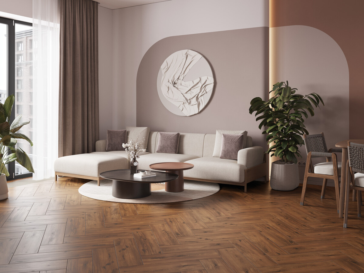 Керамогранит Cersanit Oakwood темно-коричневый рельеф 18,5x59,8 A17487