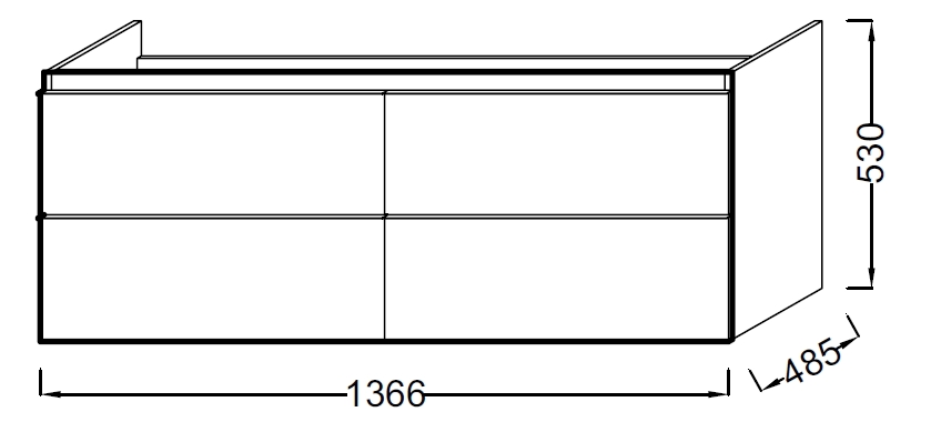 Jacob Delafon Odeon Up 140 тумба EB997-N18 под раковину E4779-00 подвесная