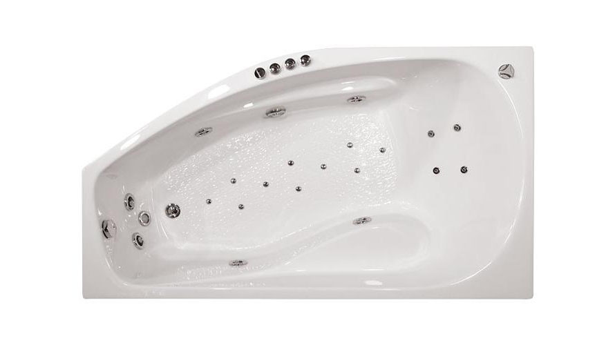 Triton Скарлет 167х96 см ванна акриловая асимметричная гидроаэромассажная с фронтальной панелью сифоном и каркасом левая