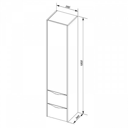 Aquanet Франка 00183050 Шкаф-пенал подвесной, слоновая кость 40