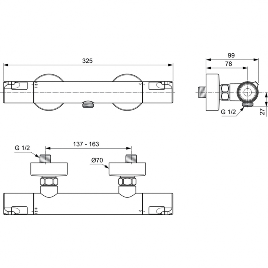 Ideal Standard смеситель для душа термостатический A7214AA