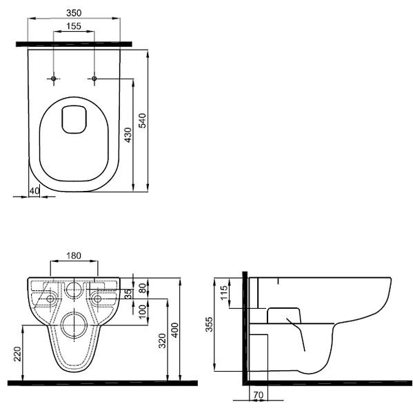 Ifo Grandy Rimfree RP2131100200 унитаз подвесной