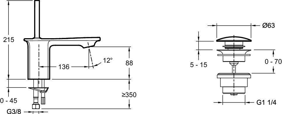 Jacob Delafon Stance E14760-CP смеситель для раковины