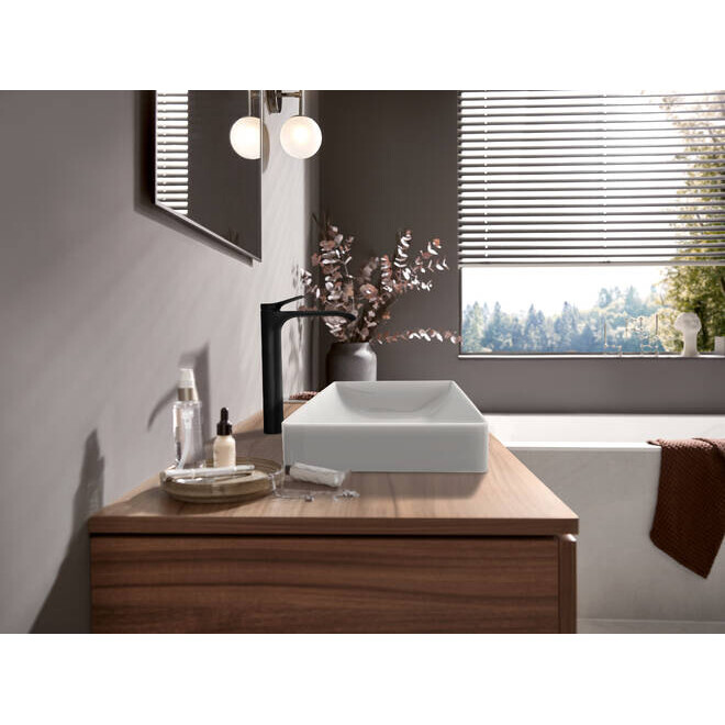 Hansgrohe Vivenis Смеситель для раковины 250 со сливным гарнитуром черный матовый 75040670
