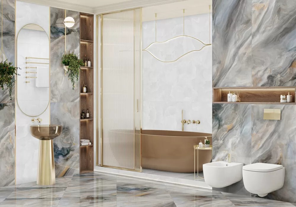 Керамогранит 6060ILN18HG LCM Illusion Smoky Суперполированный 600 x 600 x 8 мм.