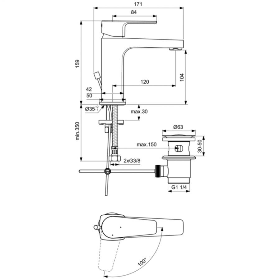 Ideal Standard Cerafine смеситель для раковины BC689AA