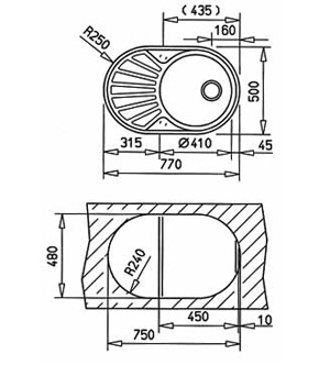 Teka DR 77 1B 1D 40127301 Мойка для кухни матовая 77x50 см