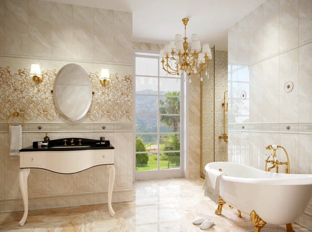Плитка настенная Декор 74 окно Eurotile Crystile. 29,5х89,5