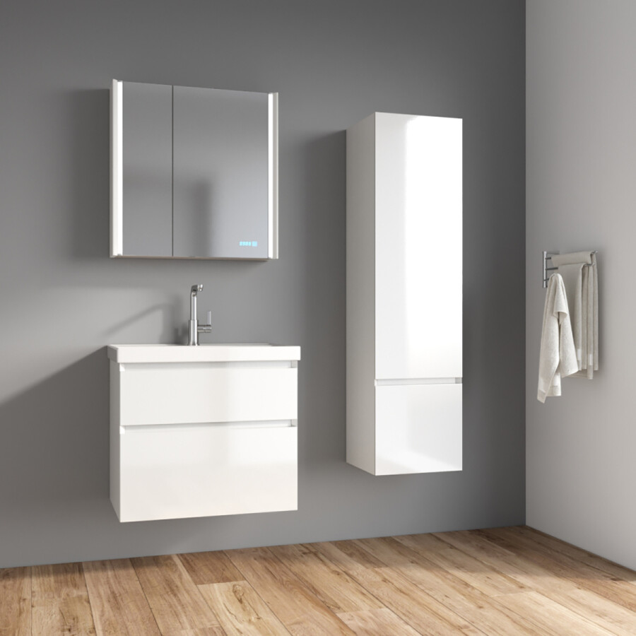 Комплект тумба Azario Velluto 60 600х450х660 подвесная, с раковиной Астория 60, белый матовый CS00097535
