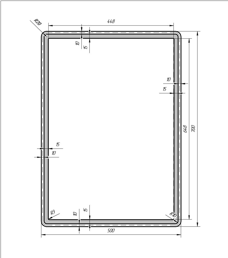 Dreja зеркало Tiny 50x70 см без подсветки 99.9021