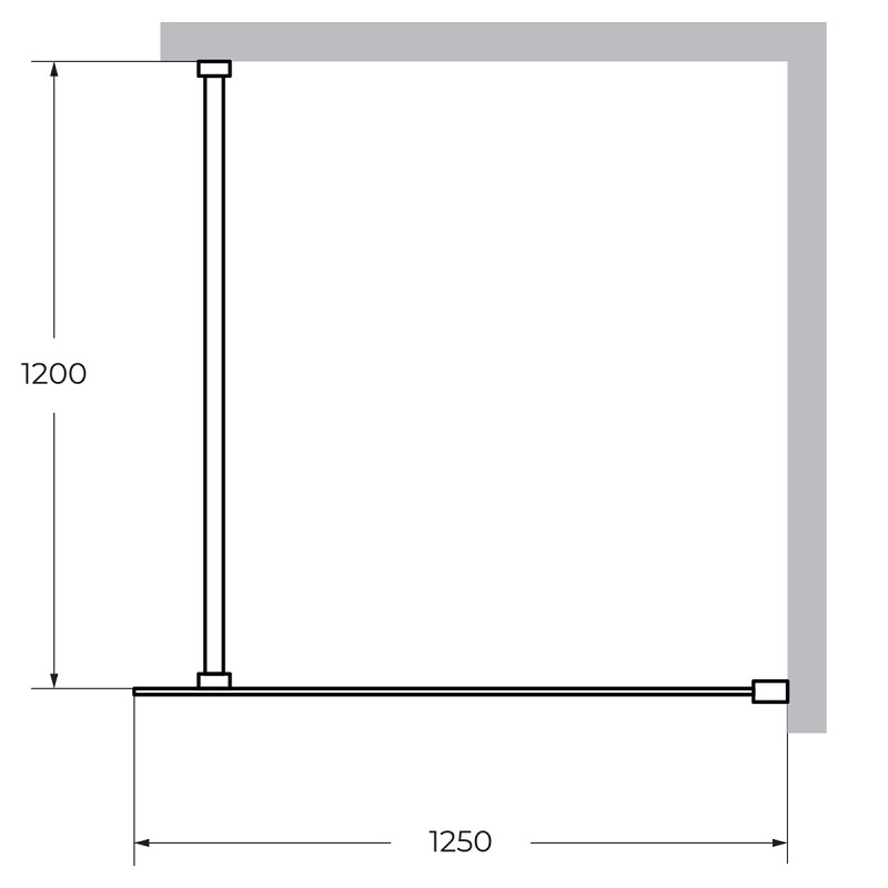 Cezares Liberta душевая перегородка 125 см LIBERTA-L-1-125-120-C-Cr