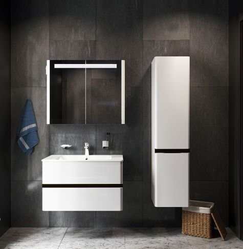 Am.Pm Bliss M55CHL0341VF шкаф-пенал подвесной L фактурная венге 34