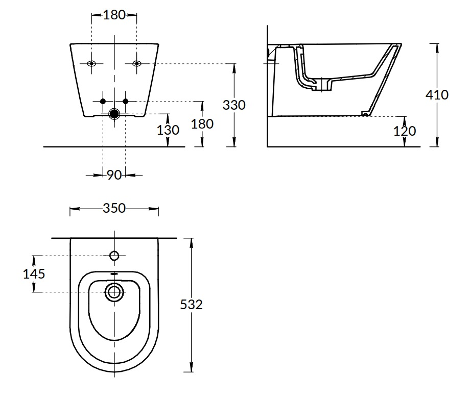 Kerama Marazzi Plaza Modern биде подвесной PLM.bidet.02