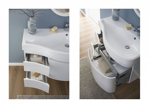 Aquanet Сопрано 95 тумба с раковиной 00213001 подвесная, правая