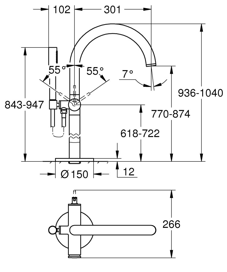 Grohe Atrio New 32653003 смеситель для ванны хром