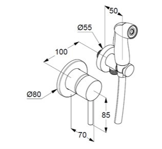 Kludi Bozz смеситель с гигиеническим душем 389990576