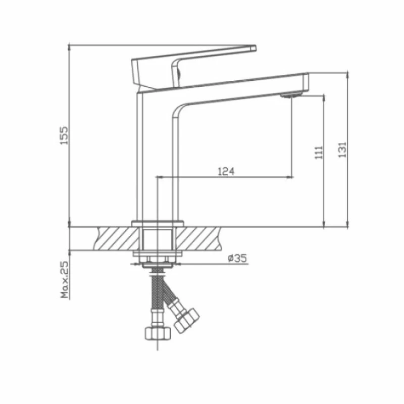 Haiba смеситель для раковины черный HB10615-7