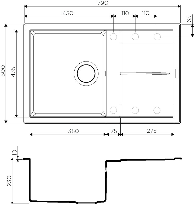 Omoikiri Sumi 79-SA 4993664 кухонная мойка тetogranit бежевый 79х50 см