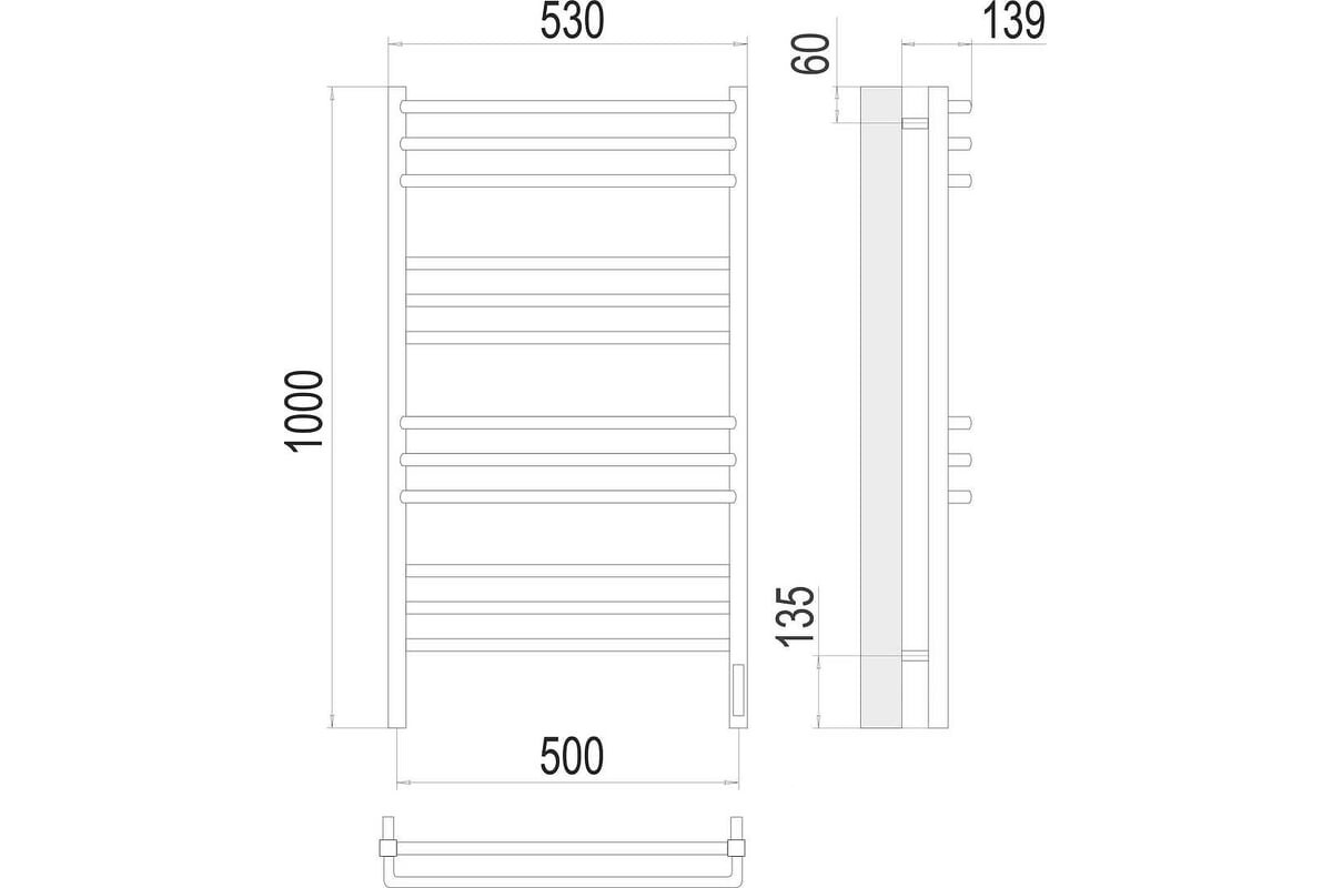 Полотенцесушитель электрический Terminus Соренто sensor quick touch 532/1000 П12 4670078527196