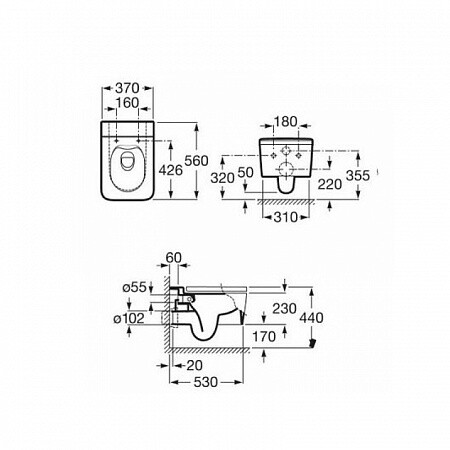 Roca Inspira Square 80153200B сиденье с микролифтом