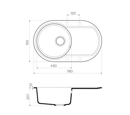 Omoikiri Manmaru 78-DC 4993361 кухонная мойка аrtgranit темный шоколад 78х51 см