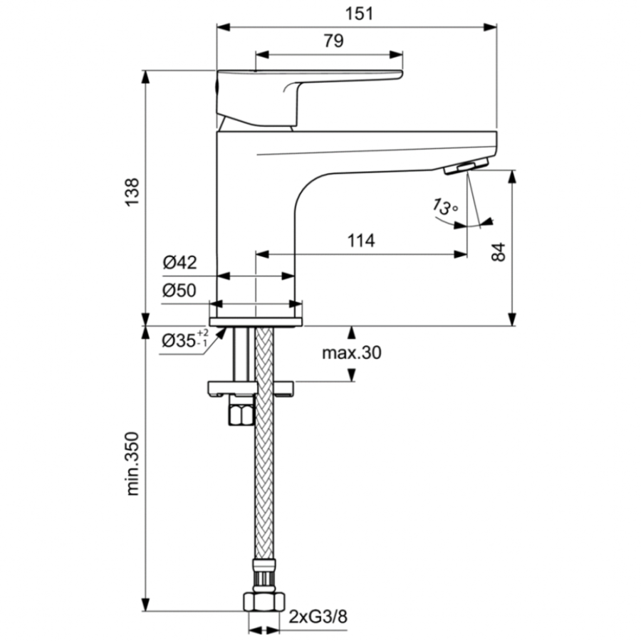 Ideal Standard Cerafine смеситель для раковины BC696AA