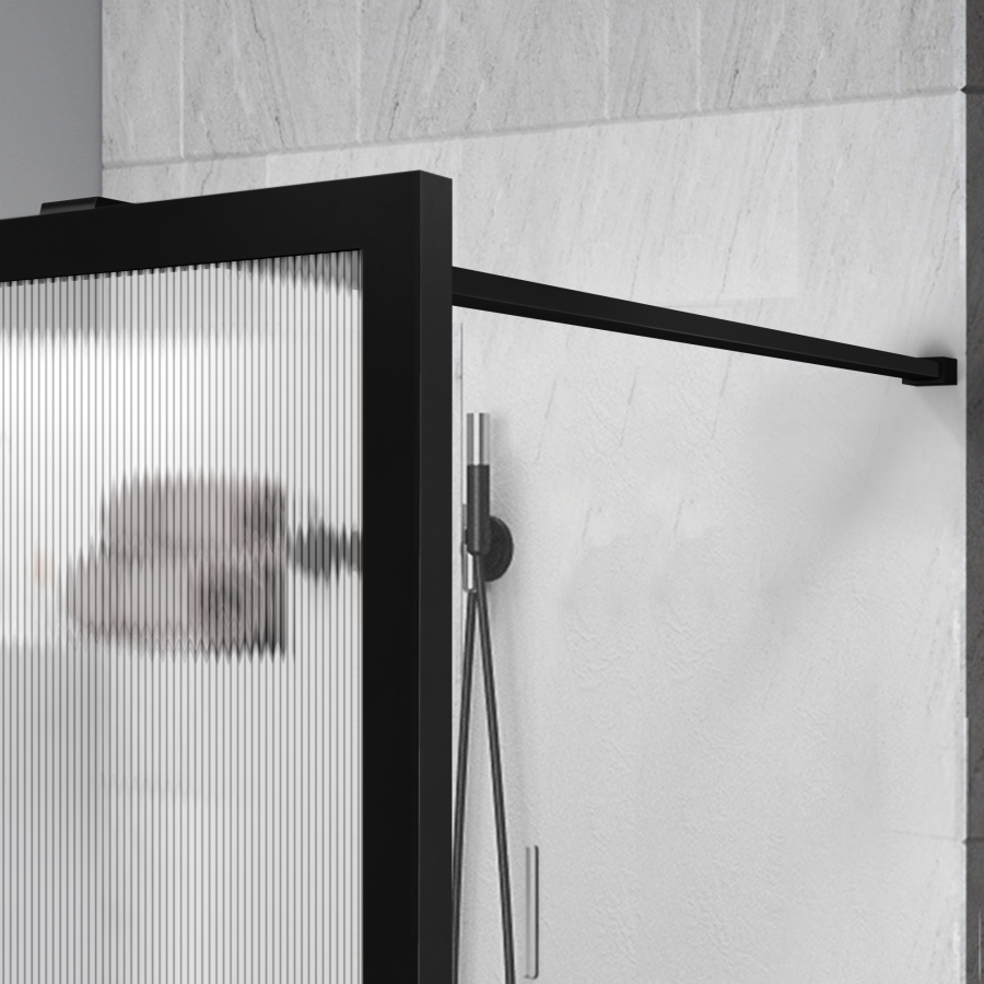 Vincea Walk-In душевая перегородка 90 см черная / рифленая VSW-1HP900FLB