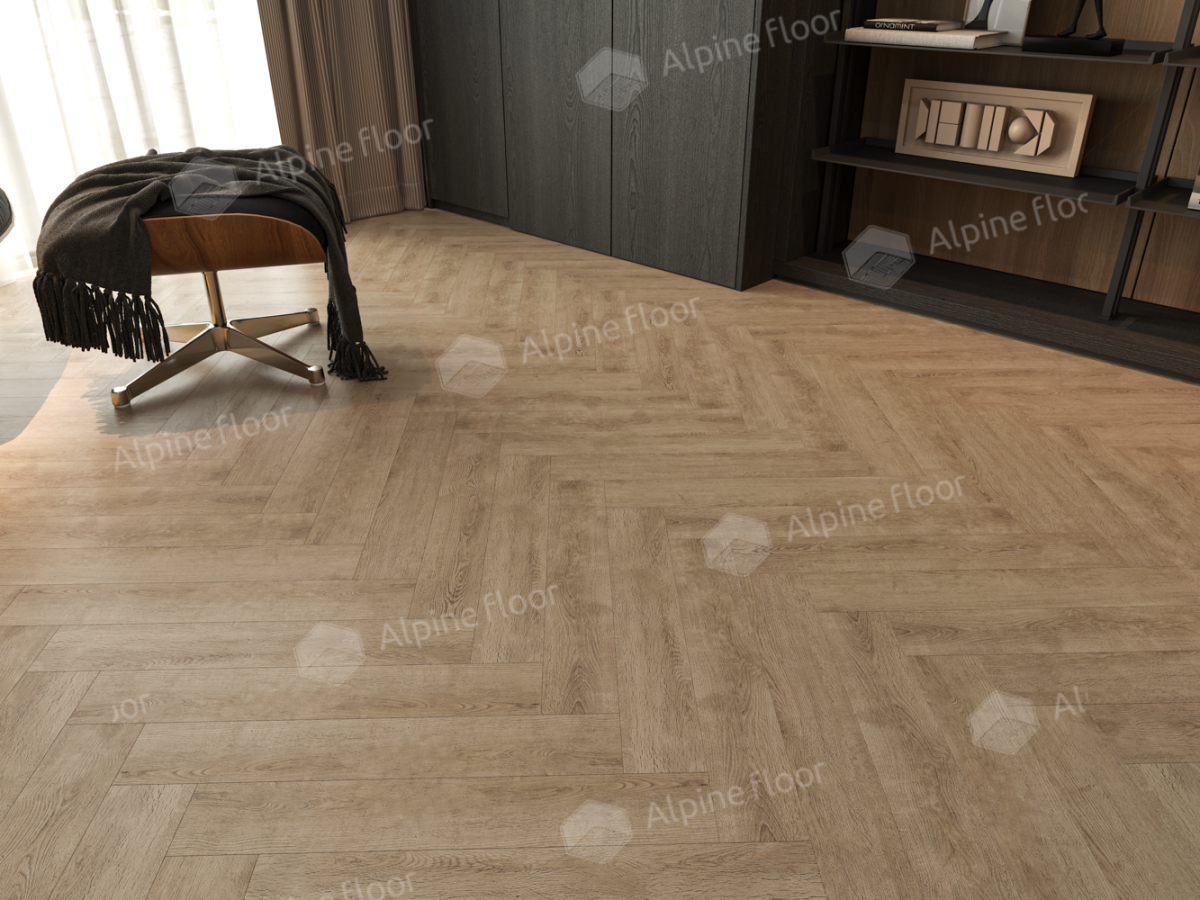 Ламинат Alpine Floor Herringbone 8 Pro (NEW), LF102-07A Дуб Прованс 606 х 101 х 8 mm