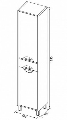 Aquanet Гретта 00171901 Шкаф-пенал напольный, с бельевой корзиной, светлый дуб 40