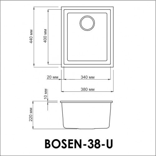 Omoikiri Bosen 38-U-WH 4993160 кухонная мойка тetogranit белый 38х44 см