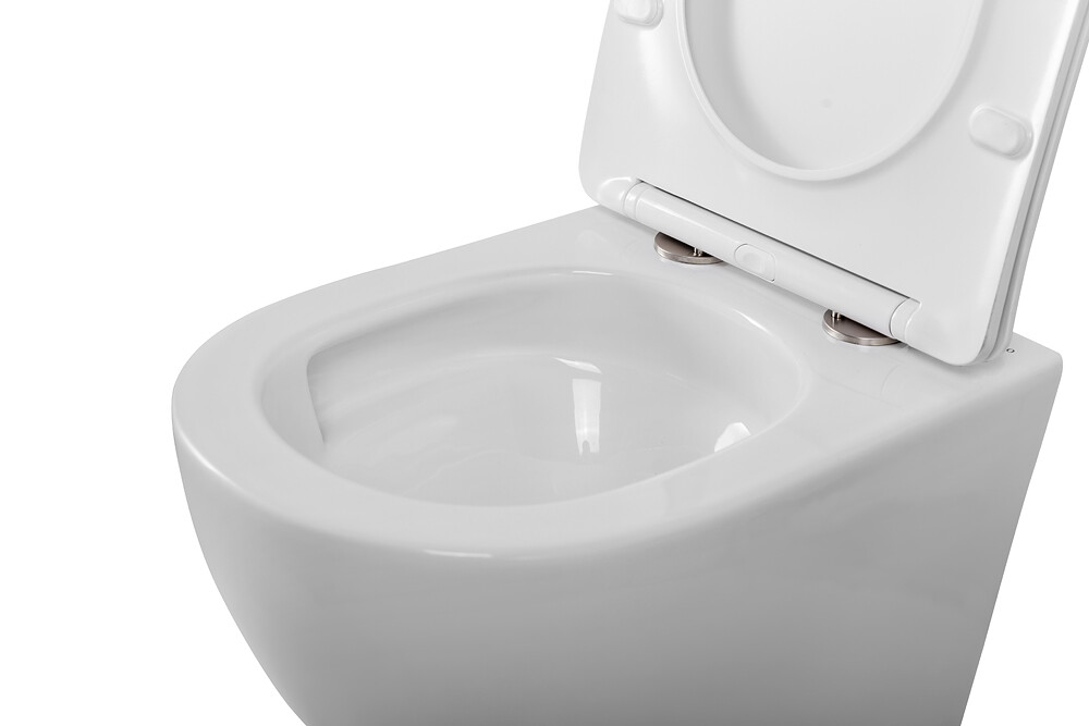 Унитаз подвесной безободковый со смывом Торнадо, с крышкой-сиденьем BB046CH-TOR/SC