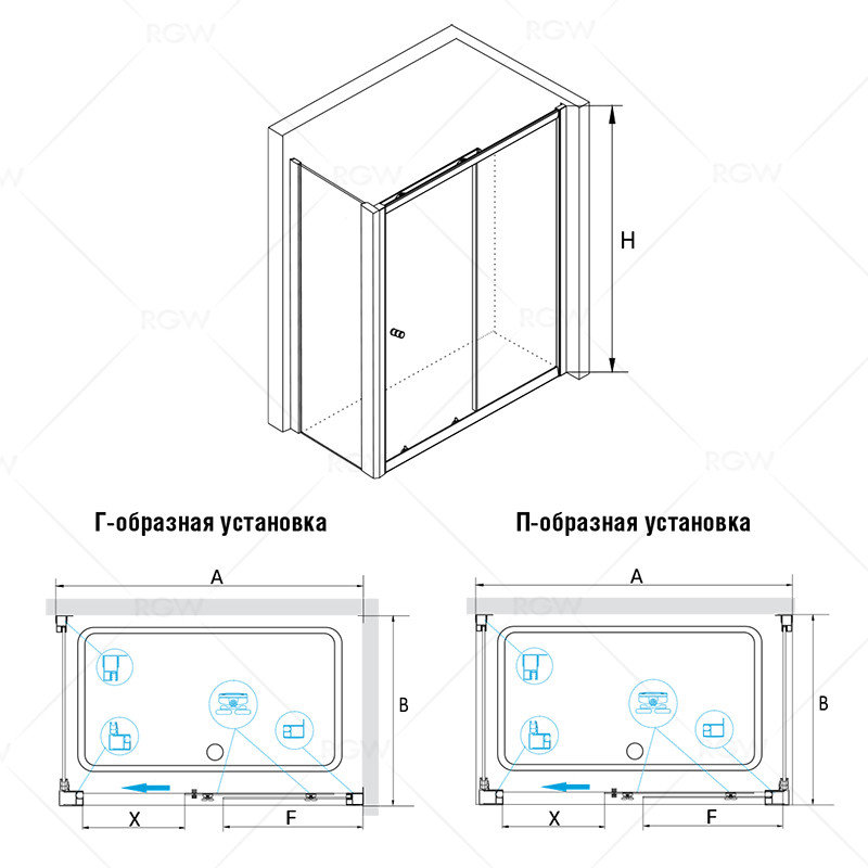 RGW Classik CL-45 (CL-12+ Z-12) 04094529-11 душевое ограждение 120*90*185
