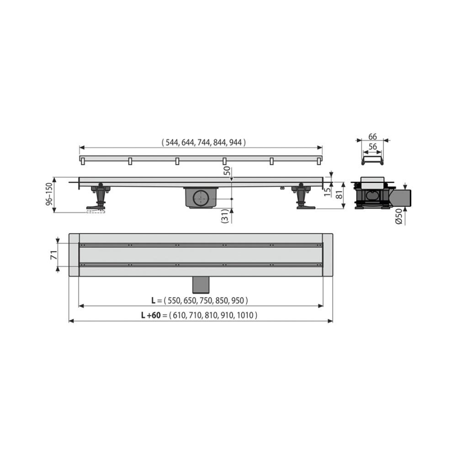 Kerama Marazzi Double душевой лоток 85 APZ13-DOUBLE9-850KM