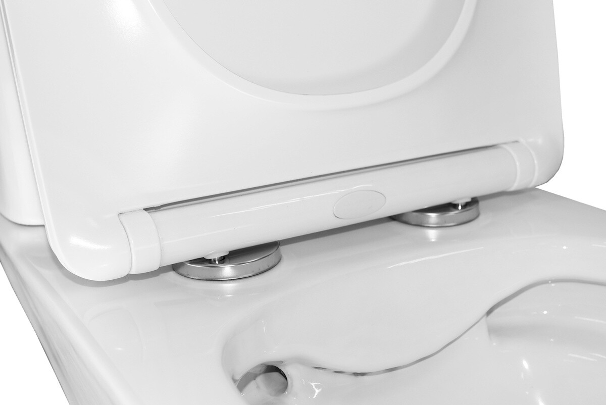 Унитаз-компакт Azario Kashmir 340х650х770 напольный, безободковый, в комплекте с быстросъемным сиденьем микролифт AZ-9143S