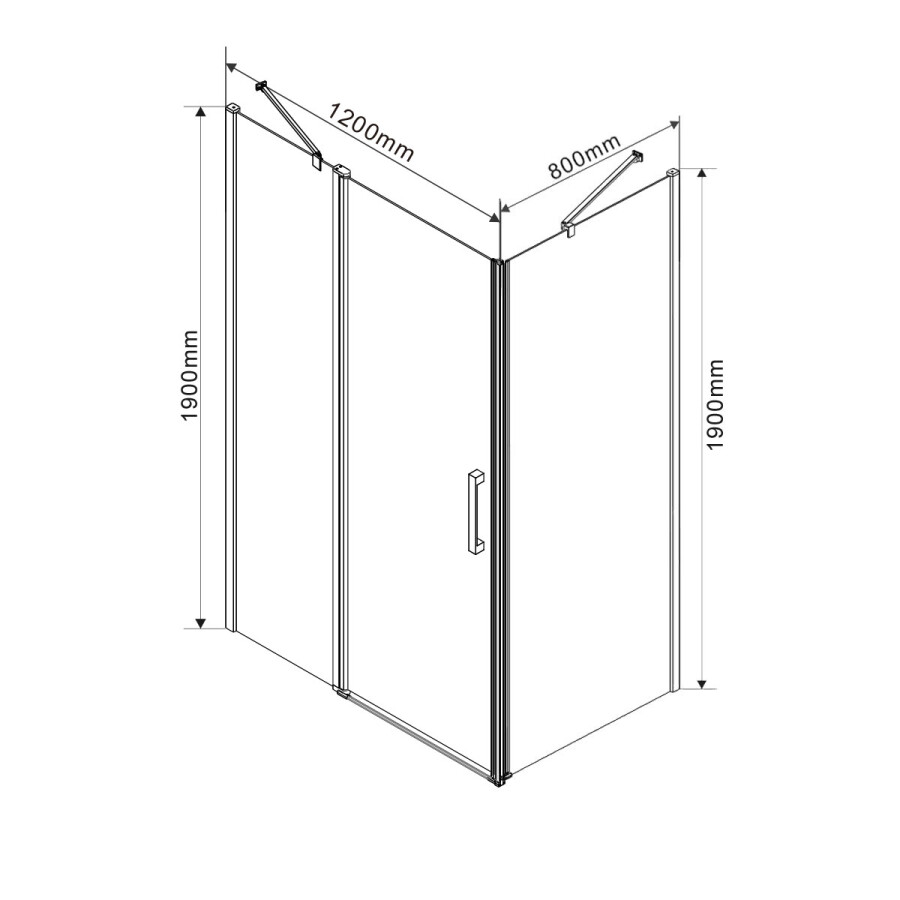 Vincea Orta душевой уголок VSR-1O8012CL 120х80 хром, стекло прозрачное