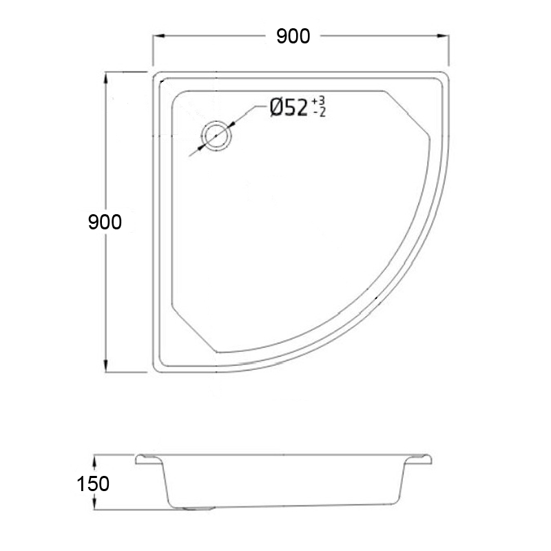 Поддон стальной Loranto 90 90 LG900C