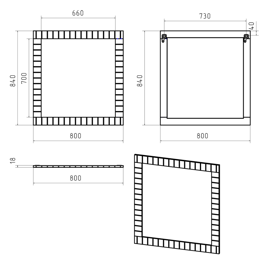 Misty Gloster зеркало 80 см GLOS-02080-48-2