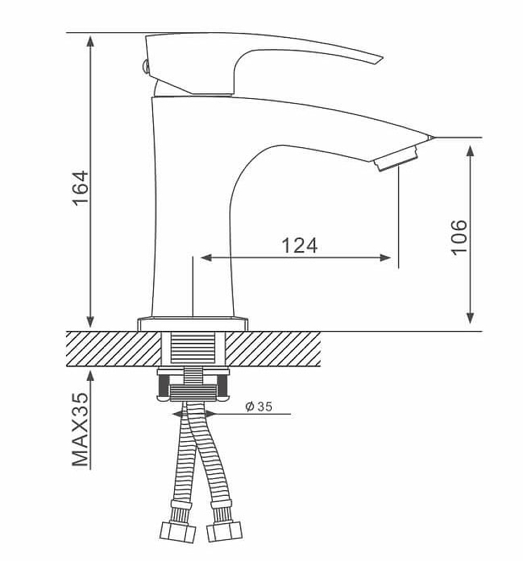 Смеситель для раковины Gappo G07-6 G1007-66