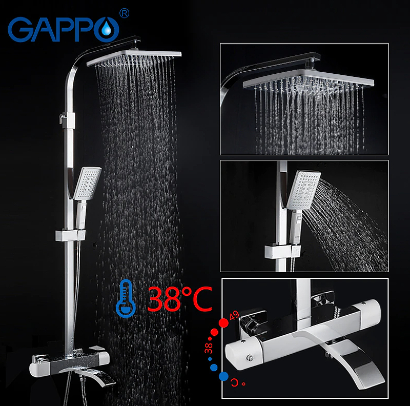 Душевая система с термостатом Gappo G2407-50