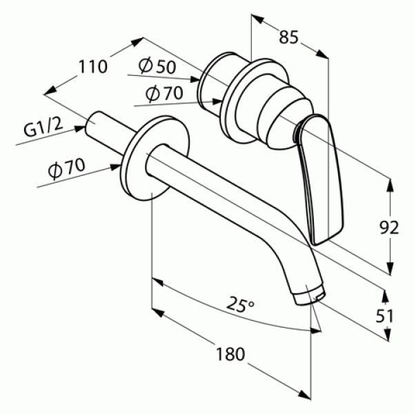 Kludi Balance смеситель для раковины встраиваемый внешняя часть 522440575