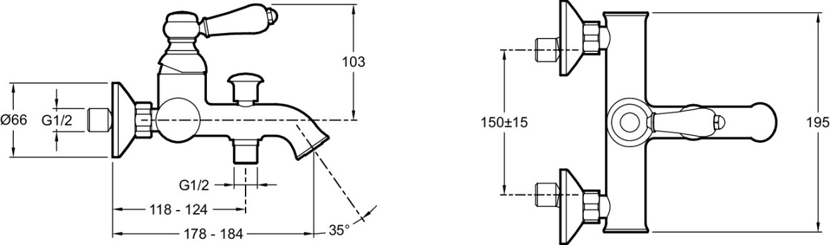 Jacob Delafon Louise E24363-CP смеситель для ванны хром