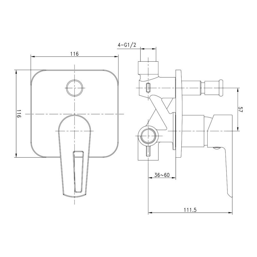 Imprese Breclav White VR-10245WZ смеситель скрытого монтажа белый/хром