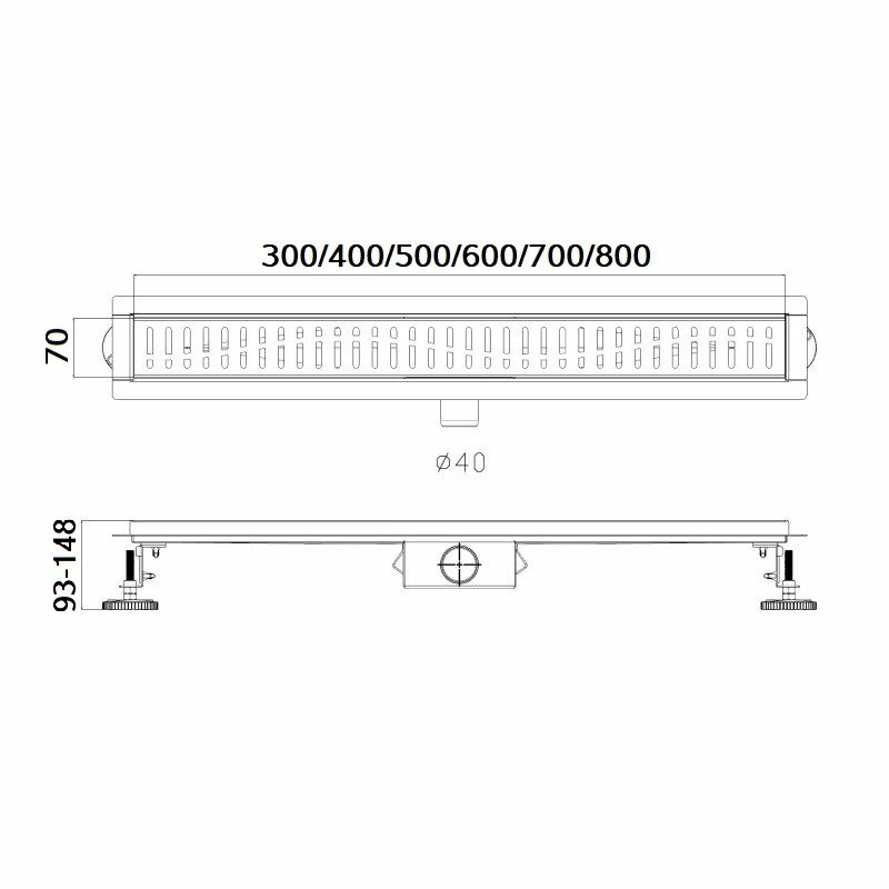 Haiba душевой лоток 50 см черный HB93500-7