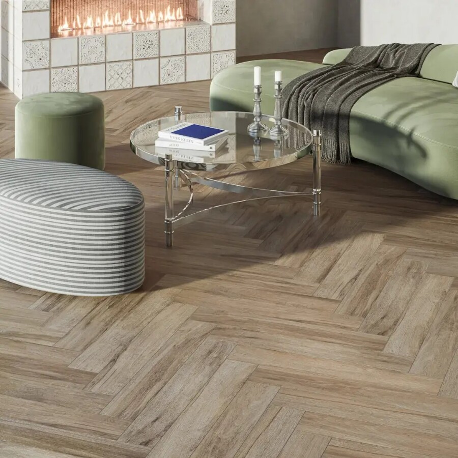 Керамический гранит Kerama Marazzi Прованс Лавр бежевый тёмный матовый обрезной 13x80x0,9 KM1380G0021R