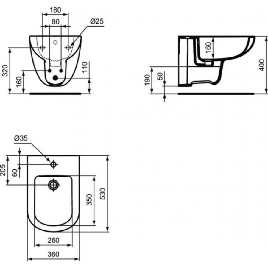 Ideal Standard Tempo подвесное биде T510001